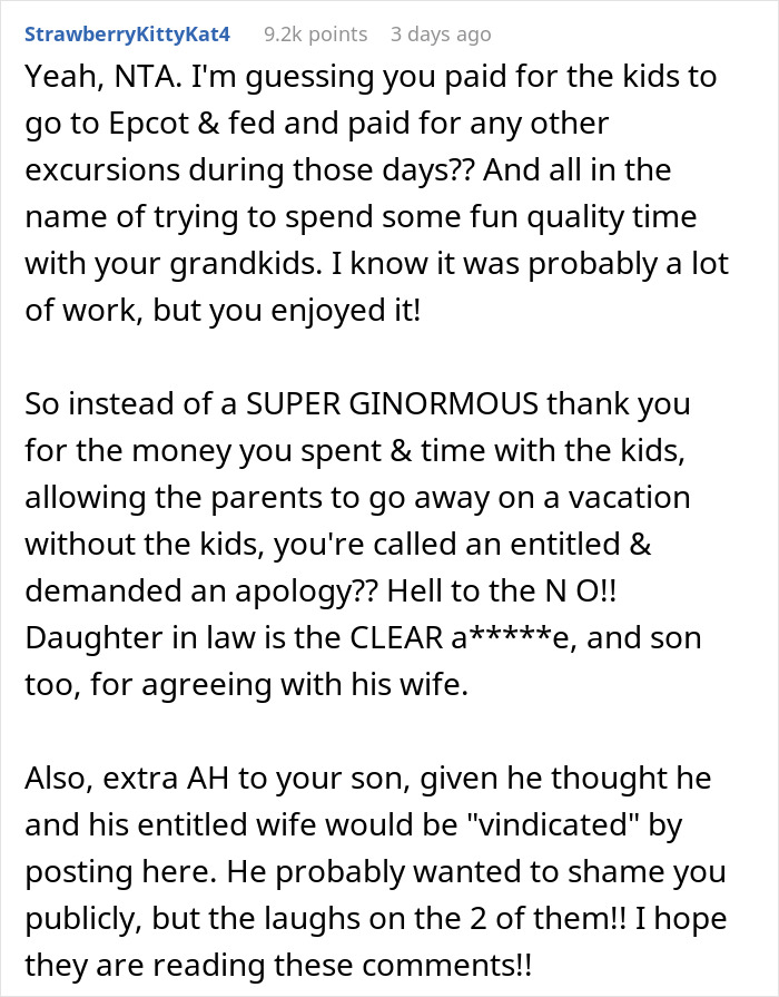 Entitled DIL Demands Grandma Babysit Her Kids For 5 Days, Gets Angry When Kids Are Taken To Disney Entitled DIL Demands Grandma Babysit Her Kids For 5 Days, Gets Angry When Kids Are Taken To Disney