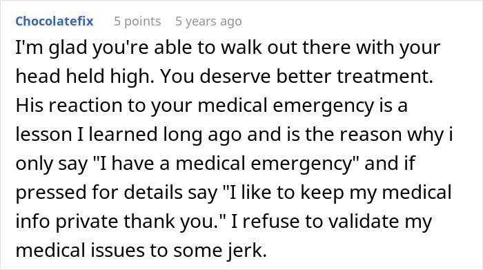 Jerk Boss Mocks Employee For Taking First Half A Day Off In 10 Months, It Backfires Jerk Boss Mocks Employee For Taking First Half A Day Off In 10 Months, It Backfires