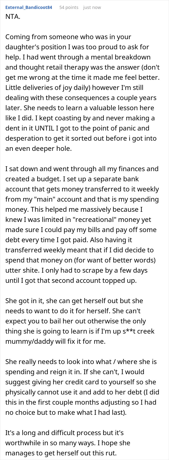 Parent Makes Daughter Face $3,000 Credit Debt Consequences After She Goes On Spending Spree