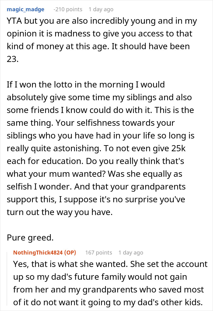 Parents Expect Son To Share His Huge Inheritance With Half-Siblings, Can't Believe He Won't Parents Expect Son To Share His Huge Inheritance With Half-Siblings, Can't Believe He Won't