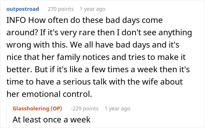 Dad Gets A Wake-Up Call After People Tell Him Wife's "Bad Days" Are Not For Him To Manage