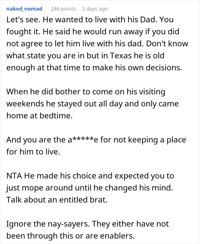 Son Rejoices When Dad Wins Sole Custody, Demands Mom Take Him In After Things Take A Turn Son Rejoices When Dad Wins Sole Custody, Demands Mom Take Him In After Things Take A Turn