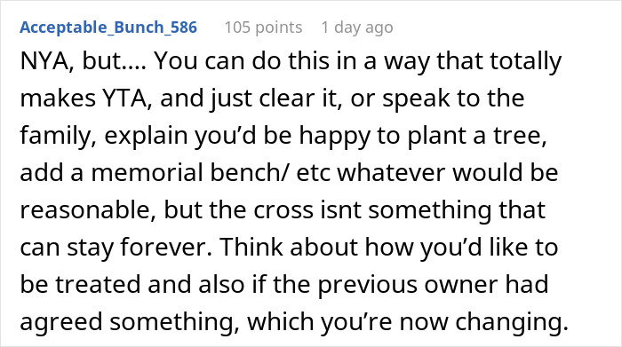 Man Asks If He’d Be A Jerk To Ask Parents To Remove Their Child’s Memorial From His Property Man Asks If He’d Be A Jerk To Ask Parents To Remove Their Child’s Memorial From His Property