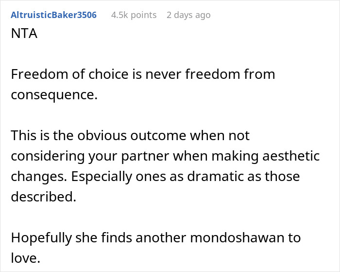 “AITA For Being Truthful And Admitting That I Find My Wife Unattractive After Her Surgery?”