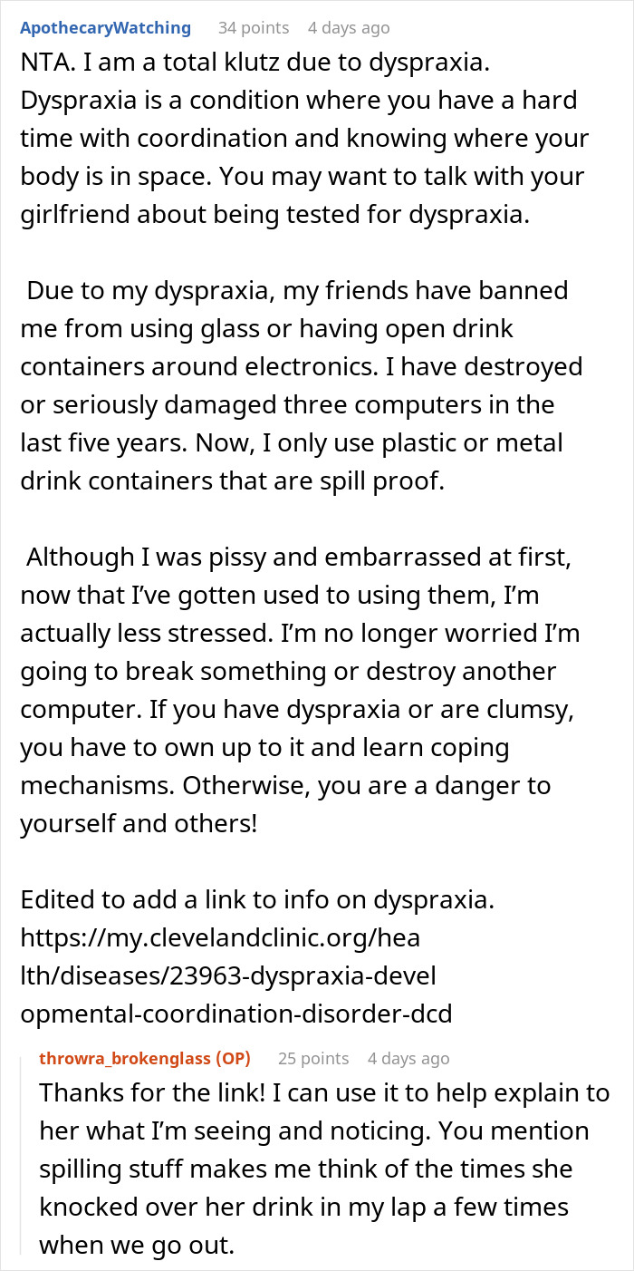 GF Keeps Breaking Glass Cups Every Time She’s At SO’s Home, They Ban Her From Using Them GF Keeps Breaking Glass Cups Every Time She’s At SO’s Home, They Ban Her From Using Them