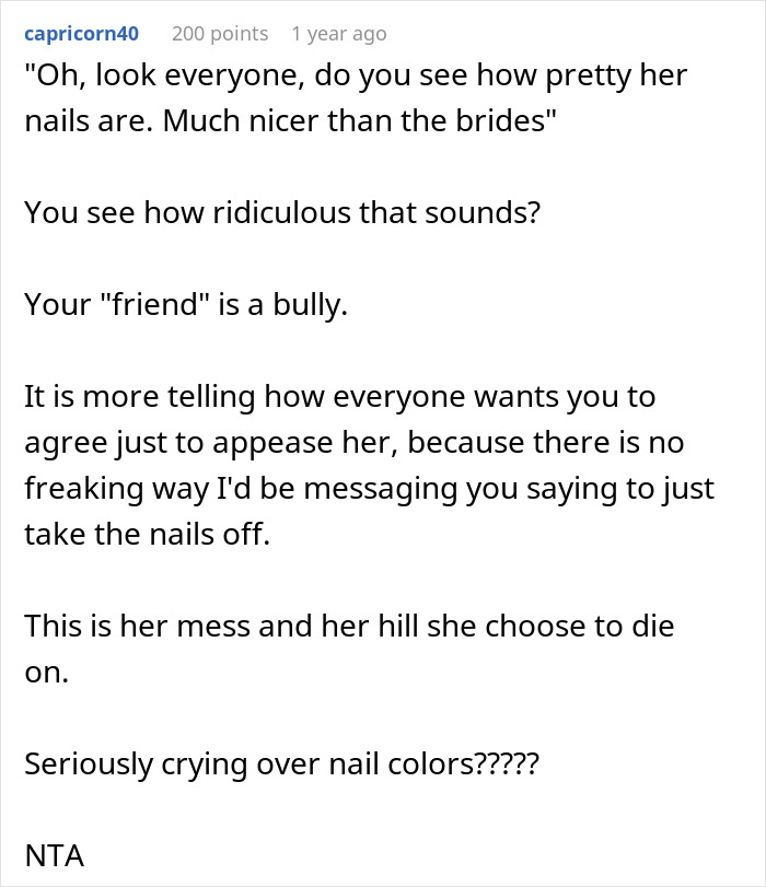 Bride Left In Tears After Friend Had The Audacity To Wear White Nails To Her Bridal Shower Bride Left In Tears After Friend Had The Audacity To Wear White Nails To Her Bridal Shower