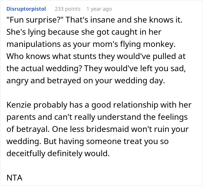 Guy Learns About Sister's Wedding Surprise, Kicks Her Out Of The Wedding