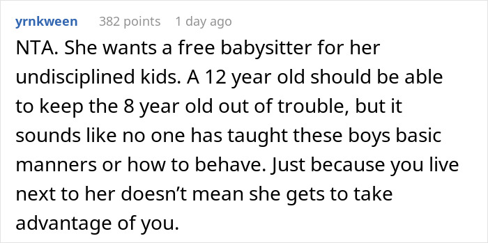 Woman Tells Neighbor She Will Not Be Her Free Babysitter Over The Summer, Drama Ensues