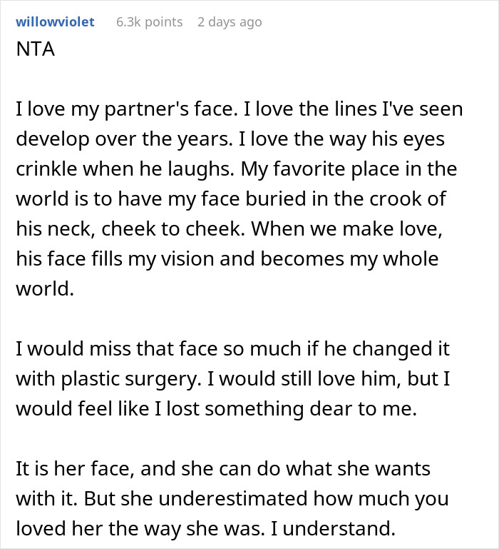 “AITA For Being Truthful And Admitting That I Find My Wife Unattractive After Her Surgery?”