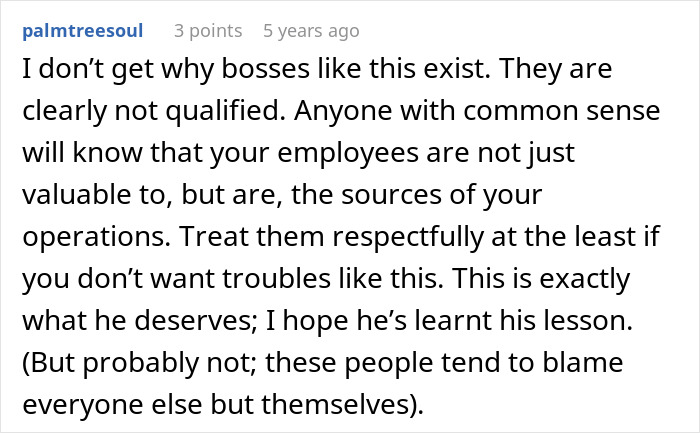 Jerk Boss Mocks Employee For Taking First Half A Day Off In 10 Months, It Backfires Jerk Boss Mocks Employee For Taking First Half A Day Off In 10 Months, It Backfires