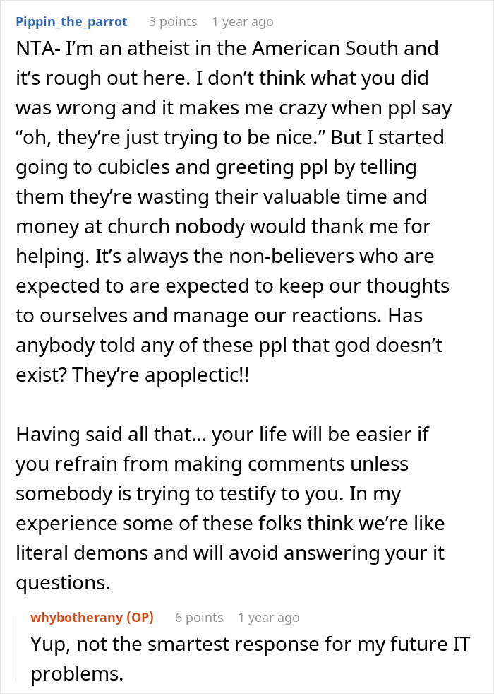 Woman Shuts Down Religious Email At Work, Says “I Don’t Like Prayer/Blessed Language Directed At Me” Woman Shuts Down Religious Email At Work, Says “I Don’t Like Prayer/Blessed Language Directed At Me”