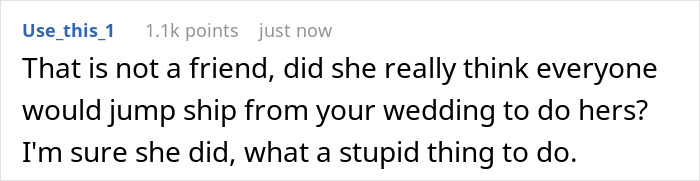 Woman Sets Her Wedding Date A Day After Her Best Friend's Ceremony, Guests Decline Her Invitation Woman Sets Her Wedding Date A Day After Her Best Friend's Ceremony, Guests Decline Her Invitation