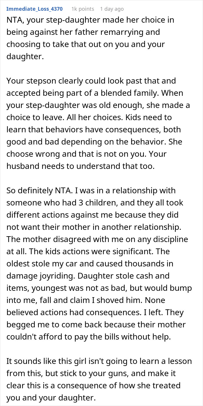 Teen Treats Her Stepmom With Hostility, Is Surprised When She Refuses To Cover Her College Tuition Teen Treats Her Stepmom With Hostility, Is Surprised When She Refuses To Cover Her College Tuition