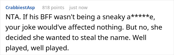 Woman Fails At Stealing Friend's Baby Name As His Wife Lied About Her Options Woman Fails At Stealing Friend's Baby Name As His Wife Lied About Her Options