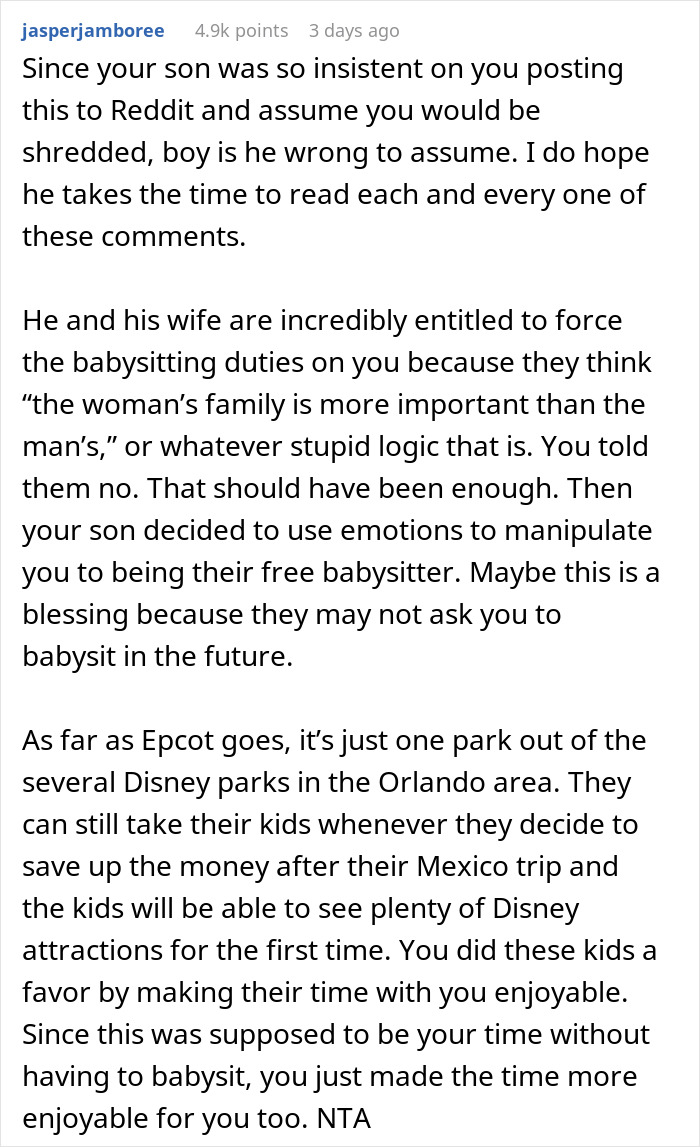 Entitled DIL Demands Grandma Babysit Her Kids For 5 Days, Gets Angry When Kids Are Taken To Disney 