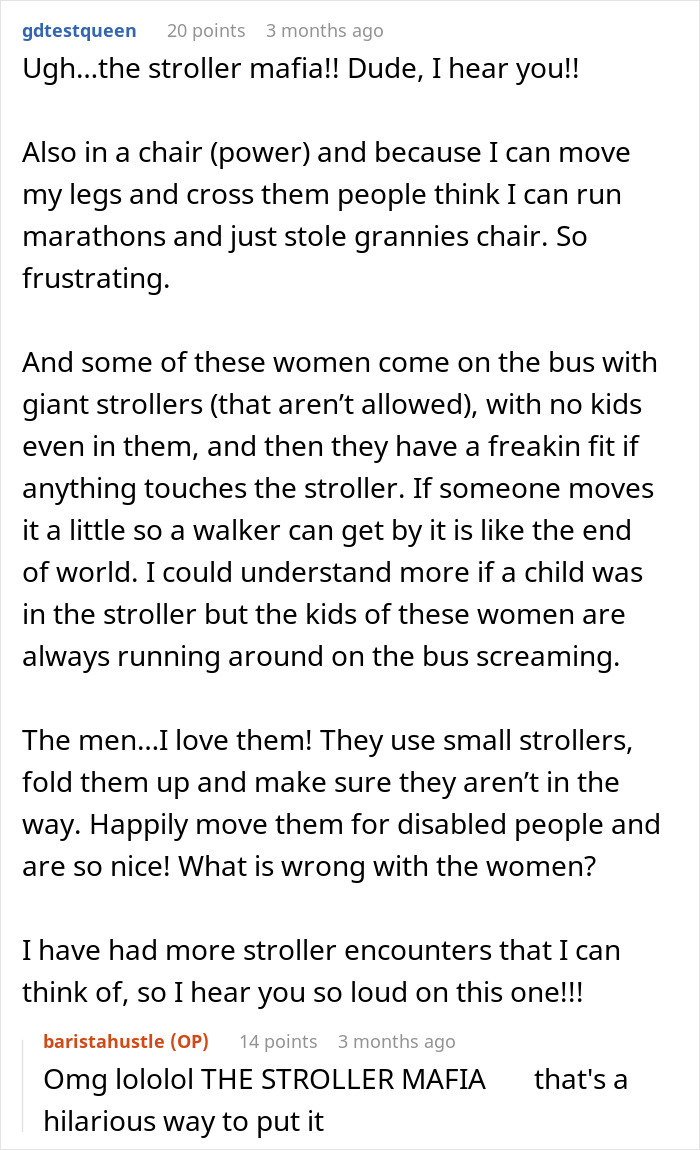 Entitled Mom Expects Person In Wheelchair To Walk So She Can Park Her Stroller, Gets Laughed At Entitled Mom Expects Person In Wheelchair To Walk So She Can Park Her Stroller, Gets Laughed At