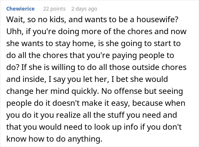 Wife Insists On Becoming A Housewife, Is Shocked Husband Wants Divorce