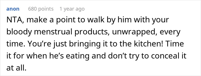 Dad Asks Teen To Throw Away Menstrual Products In Kitchen, She Refuses, So He Dumps Them On Her Bed Dad Asks Teen To Throw Away Menstrual Products In Kitchen, She Refuses, So He Dumps Them On Her Bed