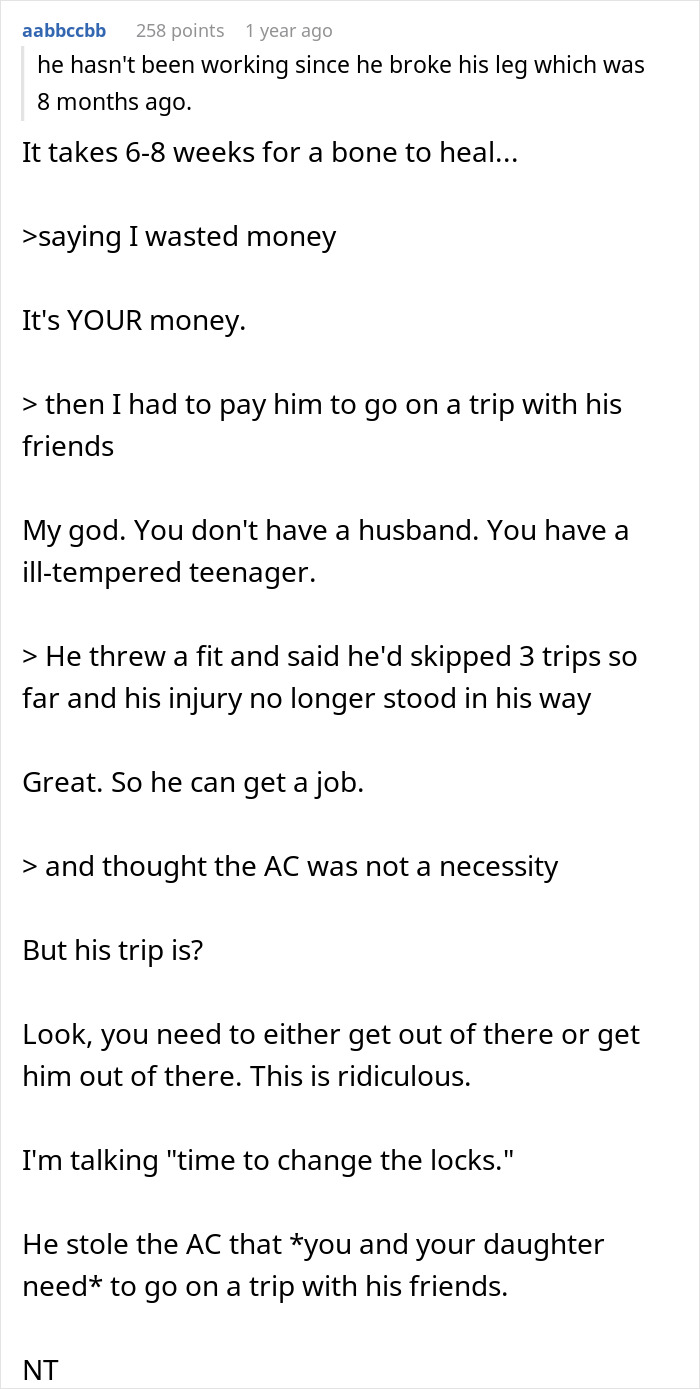 Husband Sees Wife's New AC, Says He Deserves A Trip With His Buddies If She Has That Kind Of Money Husband Sees Wife's New AC, Says He Deserves A Trip With His Buddies If She Has That Kind Of Money