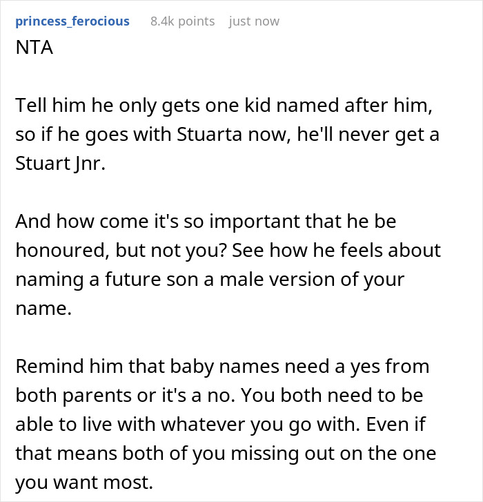 Guy Picks His Family Male Name For Future Kid, Has A Fight With Wife After It Turns Out It’s A Girl