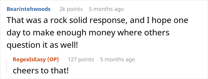 Guy Gets Called Out Over Big Salary, Puts Coworker In His Place Guy Gets Called Out Over Big Salary, Puts Coworker In His Place