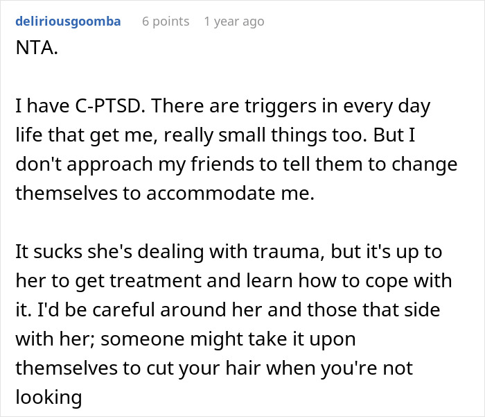 Woman Is Stunned When A Friend Asks Her To Cut Off Her Hair, Claiming It Reminds Her Of Her Trauma Woman Is Stunned When A Friend Asks Her To Cut Off Her Hair, Claiming It Reminds Her Of Her Trauma