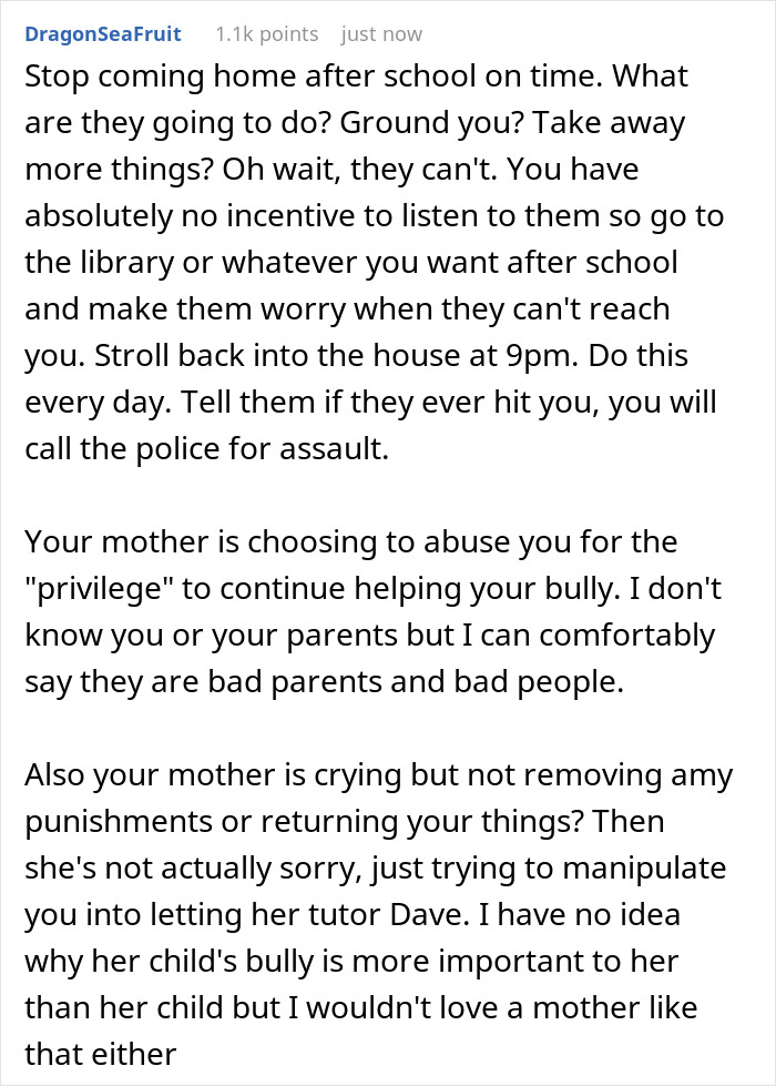 Teen’s Mom Chooses His Bully As Her TA, Boy Cuts Off Mother Completely And Decides To Move Out At 18