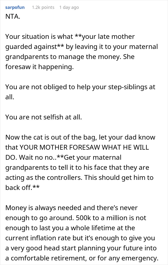 Parents Expect Son To Share His Huge Inheritance With Half-Siblings, Can't Believe He Won't Parents Expect Son To Share His Huge Inheritance With Half-Siblings, Can't Believe He Won't