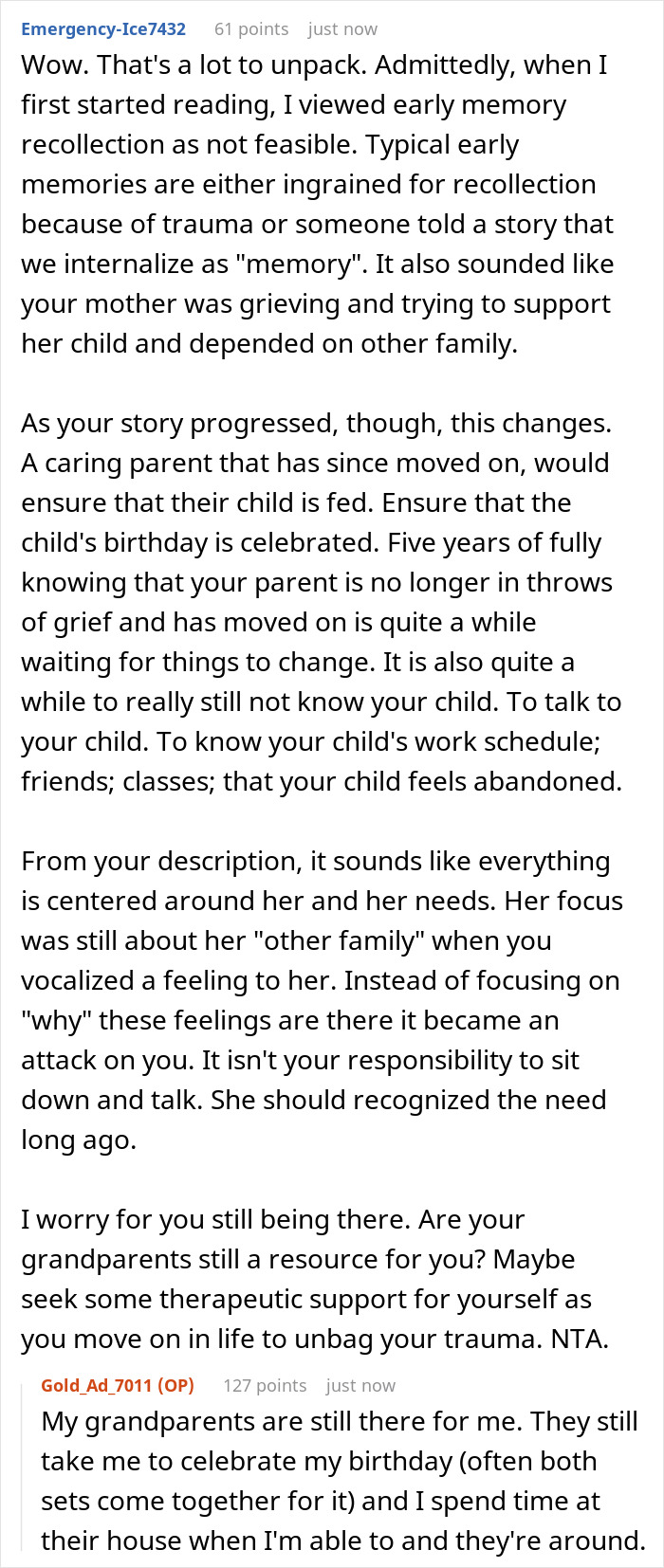Mom Asks Favor From Firstborn After Abandoning Her For Her New Family, Gets A Cold Hard No Mom Asks Favor From Firstborn After Abandoning Her For Her New Family, Gets A Cold Hard No