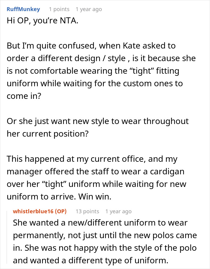 People Support This Boss For Refusing To Completely Change The Uniform For One Plus-Size Worker People Support This Boss For Refusing To Completely Change The Uniform For One Plus-Size Worker