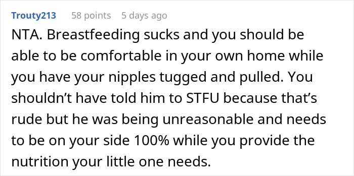 Man Demands Wife Stop Breastfeeding Their Baby In Front Of His Mates, Is Told To ‘Shut Up’ Man Demands Wife Stop Breastfeeding Their Baby In Front Of His Mates, Is Told To ‘Shut Up’