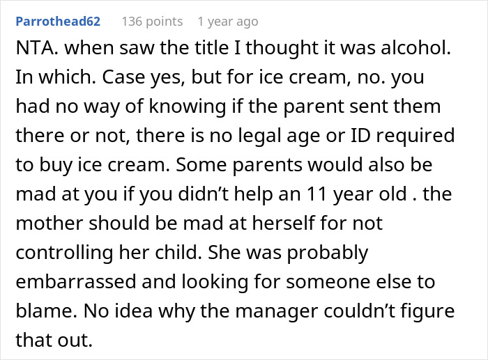 Karen Learns Ice Cream Shop Worker Served Her 11 Y.O. Child, Calls The Manager And Demands A Refund