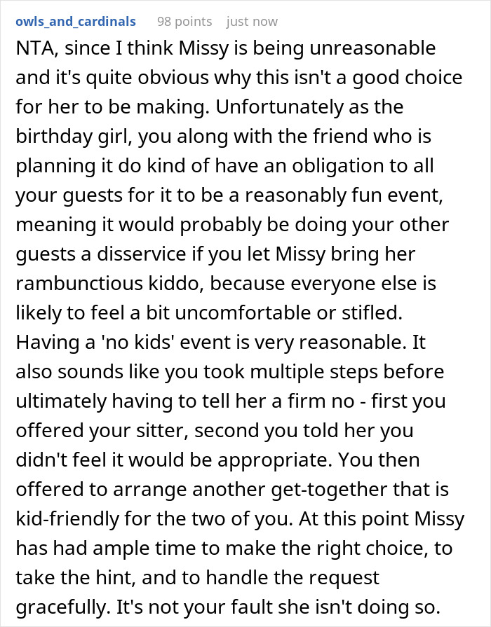 "[Am I The Jerk] For Telling My Friend She Can’t Come If She Brings Her Kid"