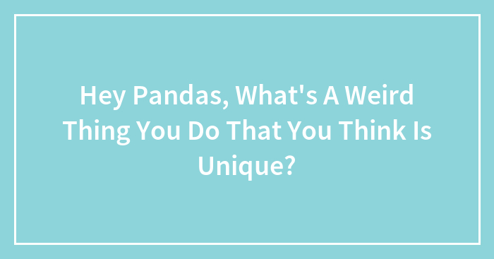 Hey Pandas, What’s A Weird Thing You Do That You Think Is Unique?