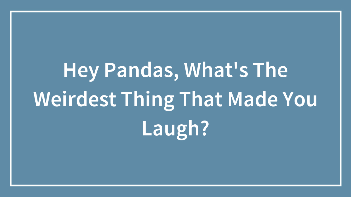 Hey Pandas, What’s The Weirdest Thing That Made You Laugh? (Closed)