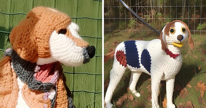 We Turned Rescue Dog Pics Into Cute Crochet Masterpieces With The Help Of AI (11 Pics)