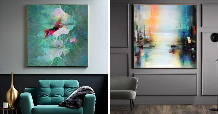 I Photoshopped My Digital Art In Modern Interior Spaces To Show What They Look Like Hung As Wall Art (11 Pics)