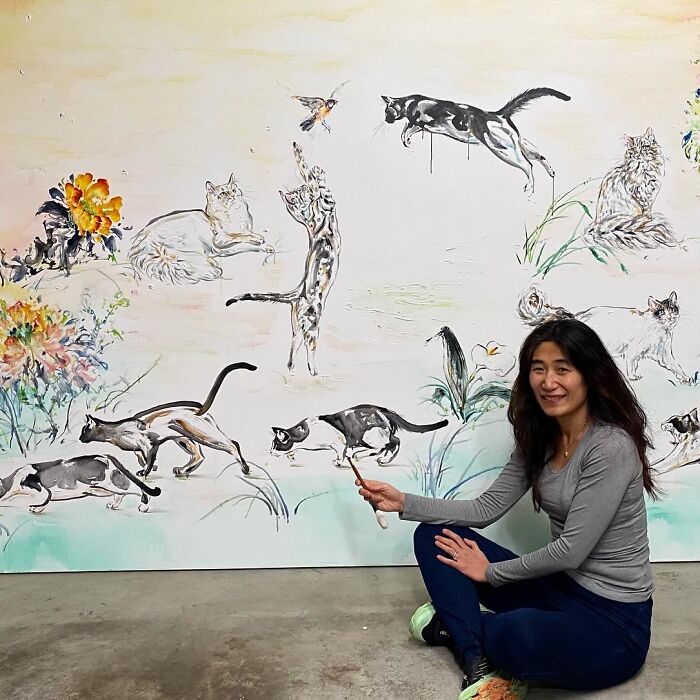 The Largest Cat Painting In The World Is Getting Even Bigger (14 Pics)