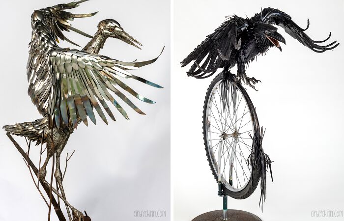 I Make Birds From Scrap Metal And Other Discarded Objects (6 Pics)