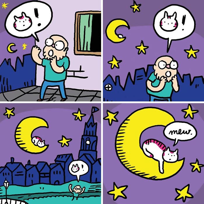 “I Think Everyone Loves Cats”: 28 Adorable Comics By Rob Van Barneveld (New Pics)