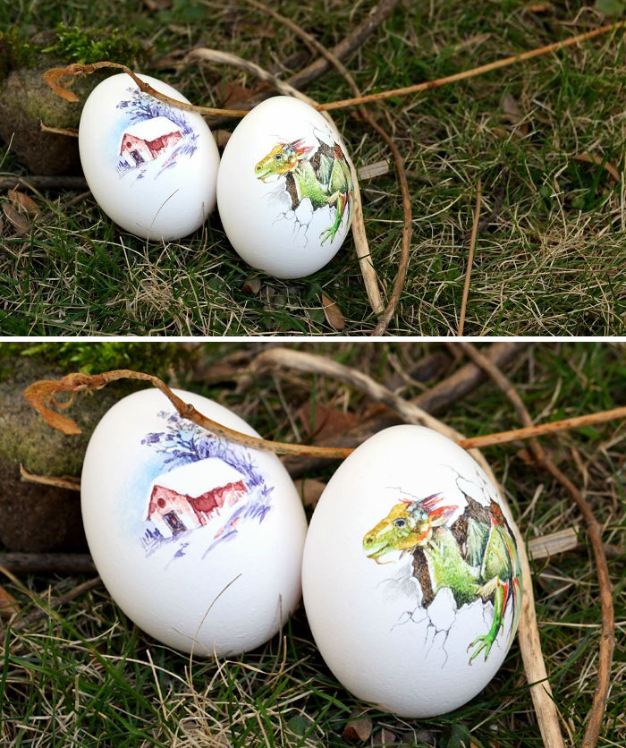 Dad Painted A Dragon On An Egg For Easter