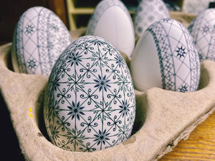 Batch Of Eggs That I Started A While Ago. Sometimes I Go Through Spurts Of Just Drawing Or Just Waxing, But Now It’s Time To Put Some Color On Them