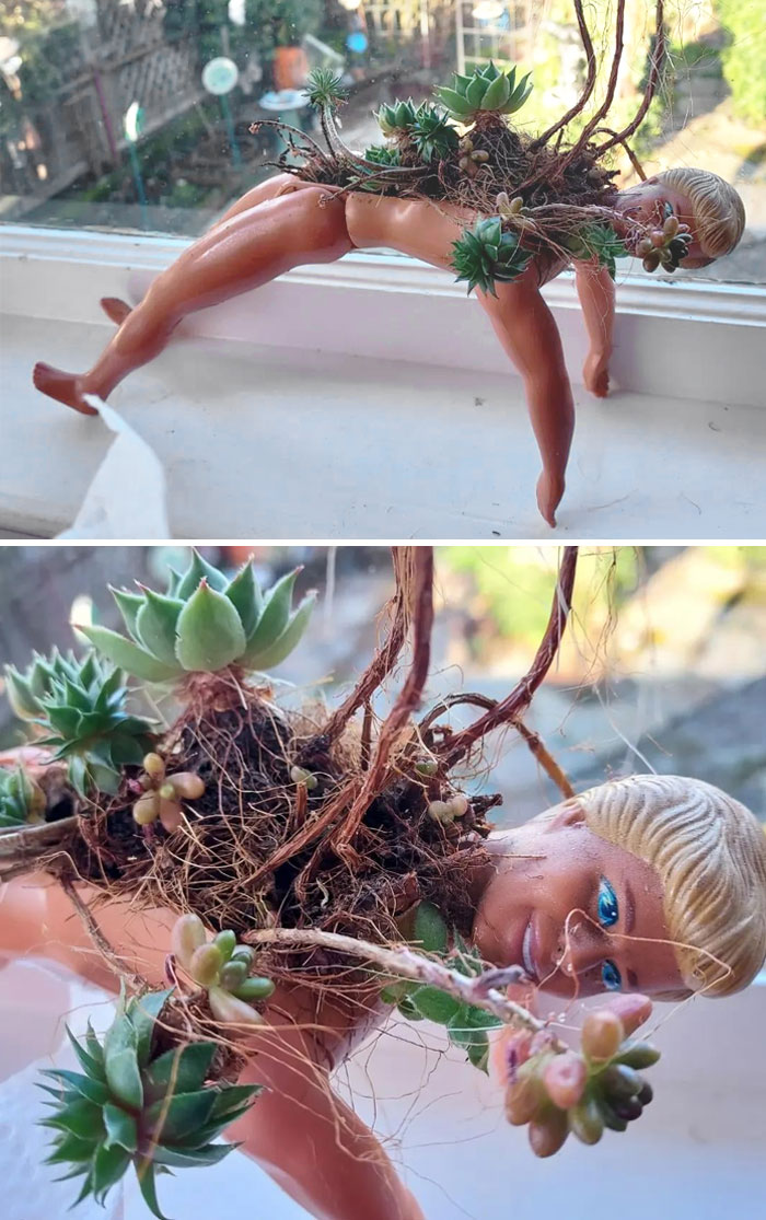 I Make Planters Out Of Old Dolls