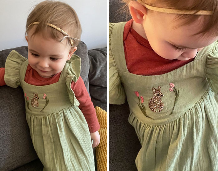 Embroidered A Little Easter Dress For My Daughter