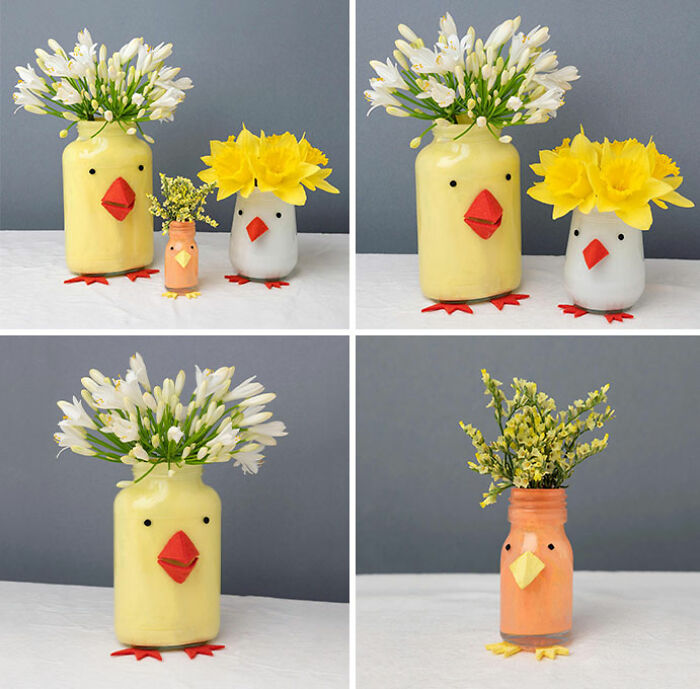 Chicken Vases Made Of Recycled Drop-In Glasses