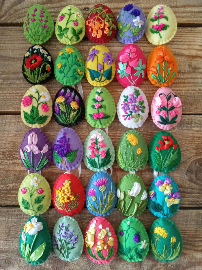 Felt Easter Eggs Ornaments