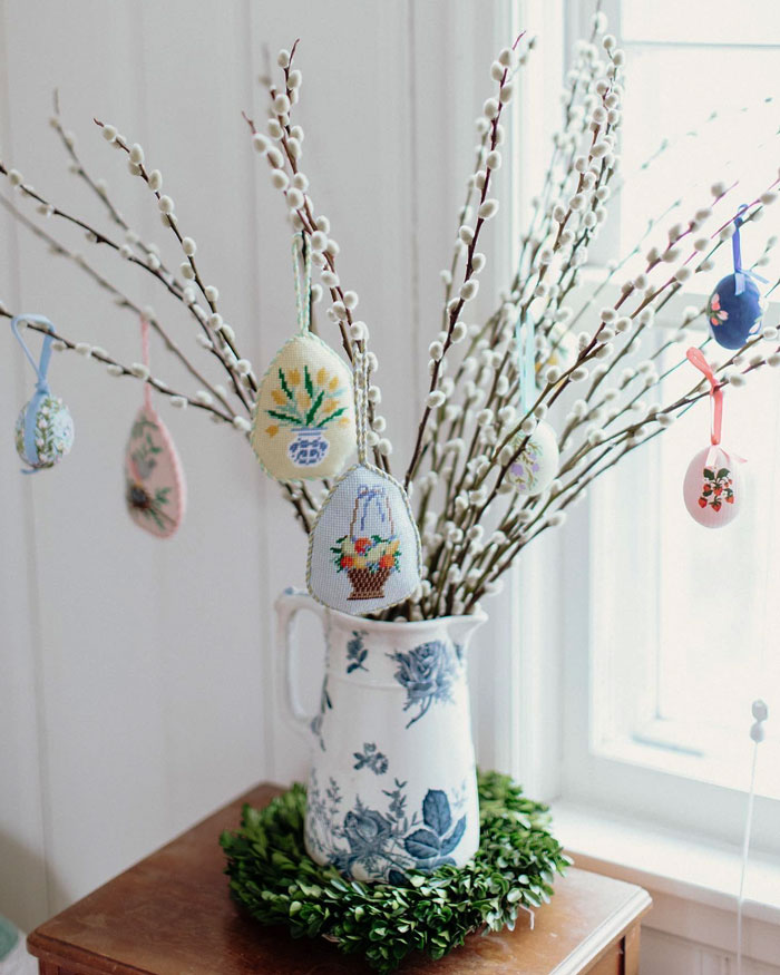 My Favorite Way To Display Easter Ornaments Is To Buy Live Branches And Put Them In A Big Vase For My Dining Room Table