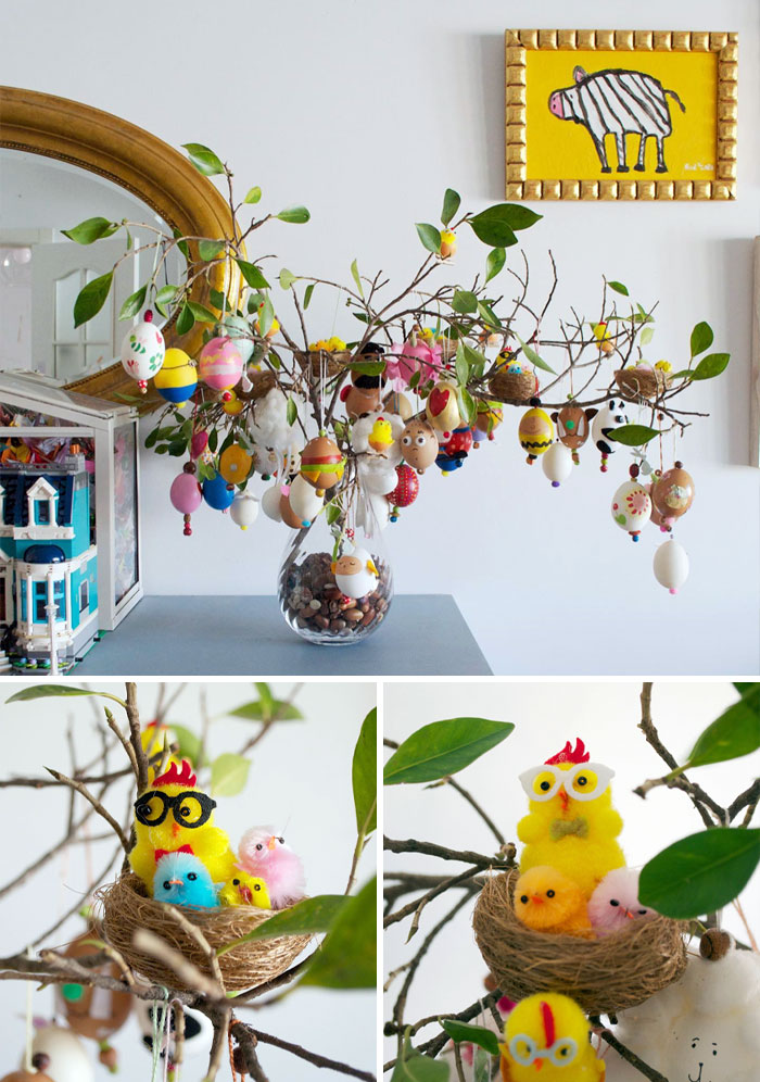 Finished Decorating Our Easter Tree