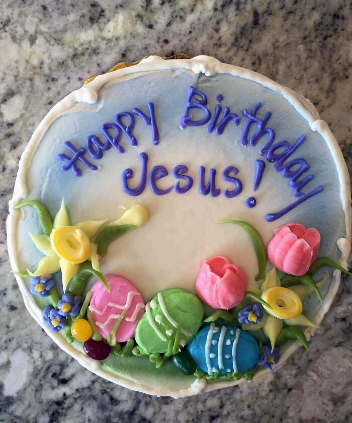 My Niece Made A Cake For Easter. She Has Had 16 Years Of Catholic Education