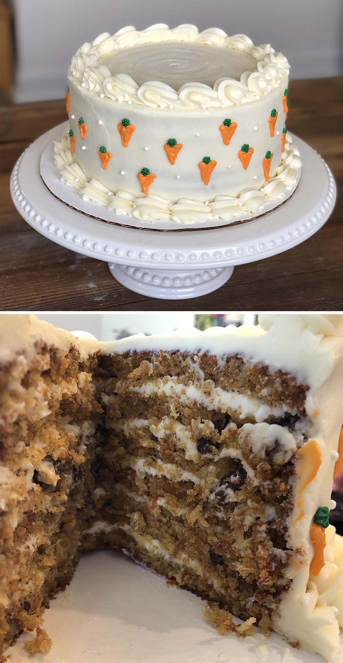Happy Easter! I Went With Carrot Cake And Cream Cheese Frosting This Year. What Did You Bake?